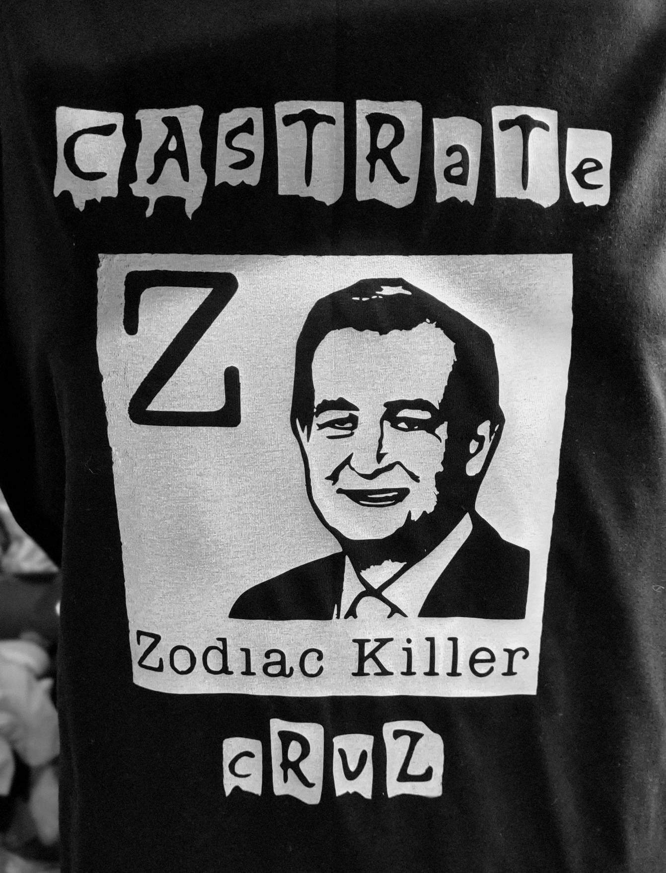 Castrate Ted Cruz AKA The Zodiac Killer (Version 1) T-Shirt