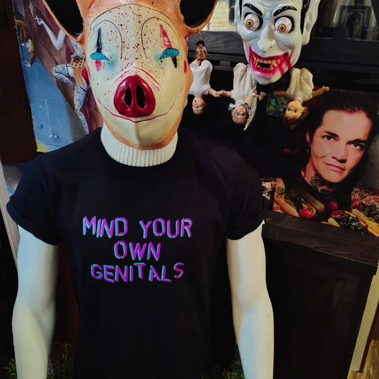 Queeriosities: Mind Your Own Genitals Purple+Blue Edition 